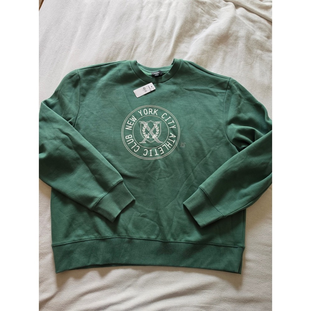 Express Mens NYC Athletic Club Crewneck Sweatshirt Green Large NWT